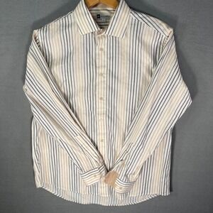 Bachrach Mens Striped Long Sleeve Button‎ Up Casual Shirt - Size L